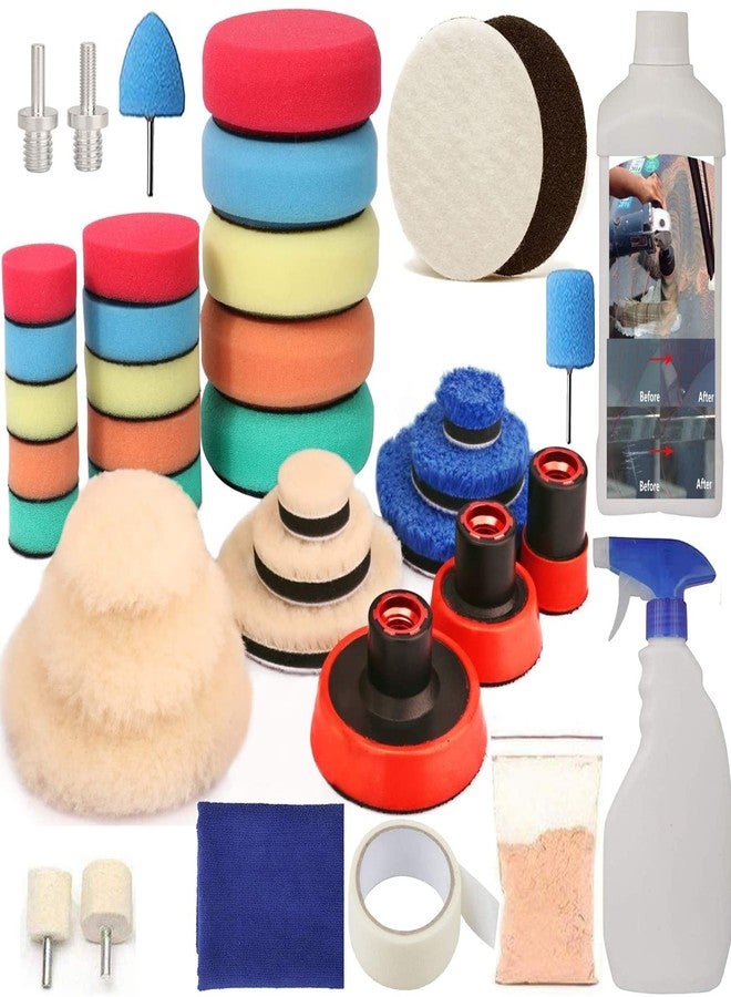 دي آي واي كرافتس مجموعة أدوات تلميع يدوية الصنع، وزن 100 غرام، مقاس 3 بوصات، تتضمن 11-17 قطعة تلميع، وسادة تلميع مثقاب مقاس 1/2/3 بوصة، مجموعة وسادات تلميع بأحجام متنوعة، محول وسادة دعم M14، وسادات تلميع للأدوات الكهربائية، أكسيد السيريوم P (100 غرام، مقاس 3 بوصات) - Image 1